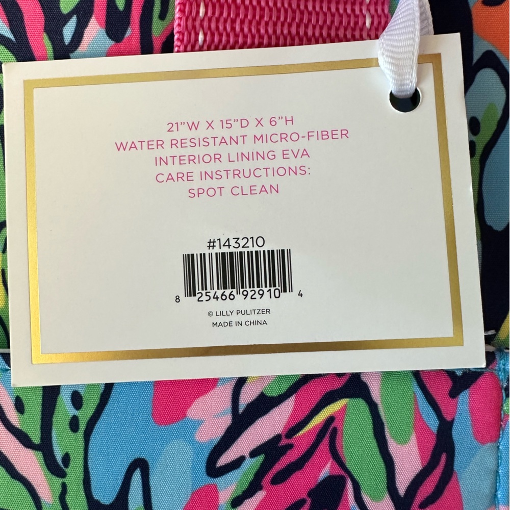 NWT Lilly Pulitzer Insulated Cooler Tote Bag - "Hot Spot", Beach Bag, Pool Tote - Picture 8 of 9